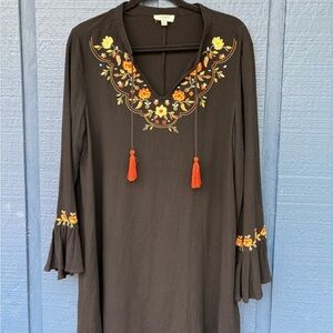 Gypsy Embroidered Tunic Floral Design